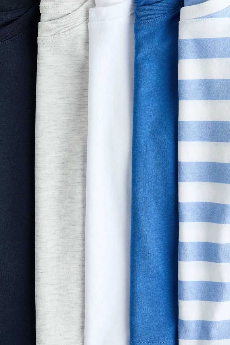 اتش اند ام بلوزة من قطن الجيرسيه - عبوة من 5 قطع